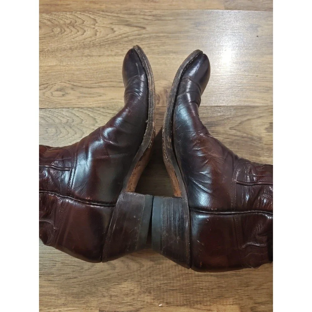 Lucchese San Antonio 2083ZZ Cowboy Boots Size 8D Goatskin Leather Seville Style
